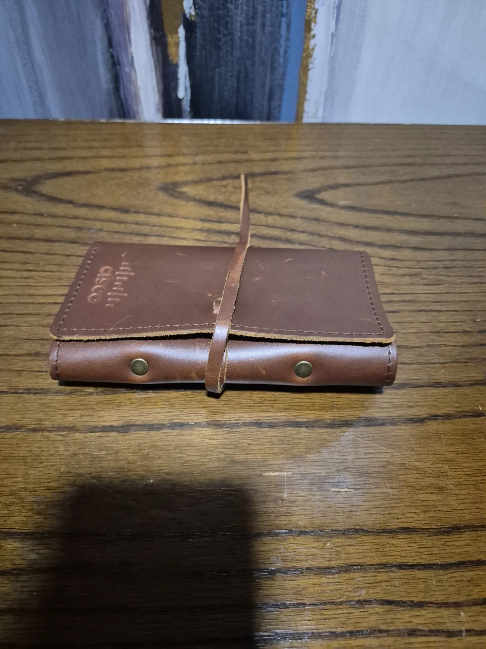 Leather Wrap Card Holder Wallet - Brown